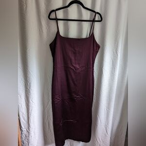 Maroon Stretch Satin Abercrombie Dress